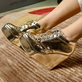 Sneaker wedges (Gold) Bridal shoes wedges